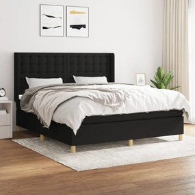 Giroletto A Molle Con Materasso Nero 160x200 Cm İn Tessuto /