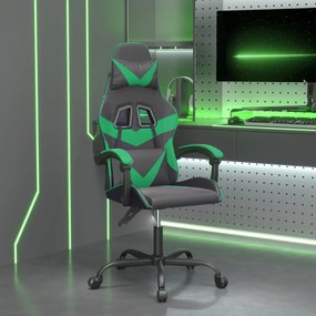 Sedia da gaming nera e verde in similpelle