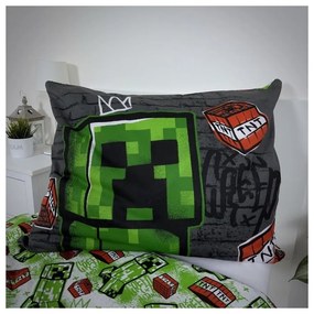 Biancheria da letto per bambini in cotone per letto singolo 140x200 cm Minecraft Metro Art - Jerry Fabrics