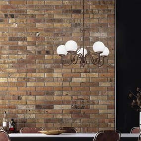 Brilagi - LED Lampadario a sospensione con catena COTTAGE 5xG9/40W/230V marrone/bianco