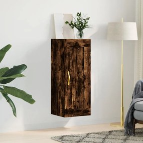 Mobile A Parete Rovere Fumo 34,5x34x90 Cm İn Legno Multistrato /