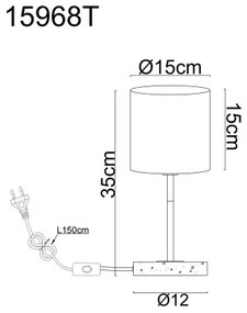Globo 15968T - Lampada da tavolo DELEON 1xE14/40W/230V