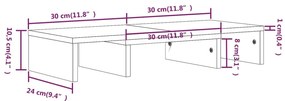 Supporto per Monitor Grigio 60x24x10,5cm Legno Massello di Pino