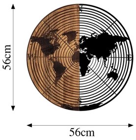 Decorazione da muro diametro 56 cm mappa