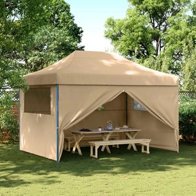 Tendone Per Feste Pieghevole Pop-up Con 4 Pareti Beige /