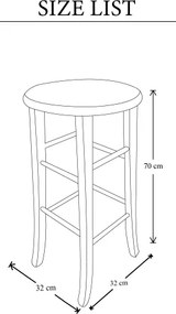 Sgabello TONDO in legno massello da h70 cm noce
