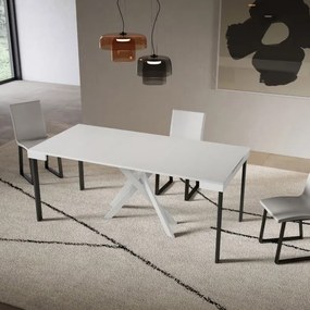 Consolle allungabile Libo Evolution - Bianco frassino telaio bianco 90x40/300 cm