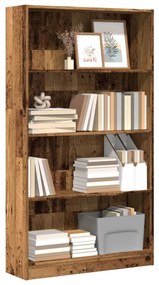 Libreria Legno Antico 80x24x143 Cm İn Legno Multistrato /