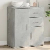 Credenza Grigio Cemento 60x31x70 cm in Legno Multistrato 840481