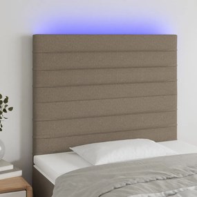 Testiera A Led Tortora 90x5x118/128 Cm İn Tessuto /