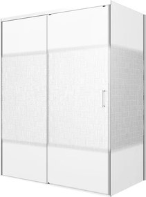 Porta doccia scorrevole L 118-119.5 cm x H 200 cm per nicchia in vetro smerigliato SP. 6 mm, profilo opaco bianco, serie Jazz