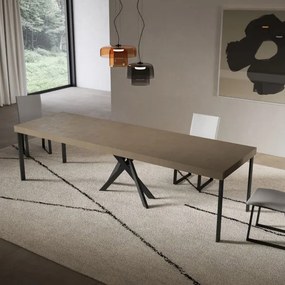 Consolle allungabile Libo Premium - Tortora gambe antracite 90x40/300 cm