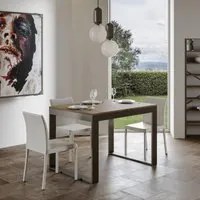 Tavolo da Pranzo Tecno Evolution 90x160 Allungato 90x420 in Nobilitato e Ferro Colore: Noce