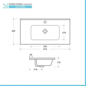 Mobile bagno sospeso cannettato 90 cm bianco opaco con specchio Bali