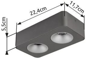 Globo 43100-2 - Plafoniera LED HANGARAU LED/11W/230V 11,7x22,4 cm