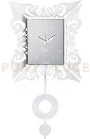 Orologio vanity pendolo bianco marmo in ferro 26,7x54hcm