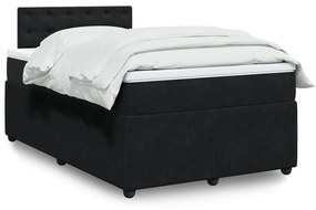 Giroletto A Molle Con Materasso Nero 120x200 Cm İn Velluto /