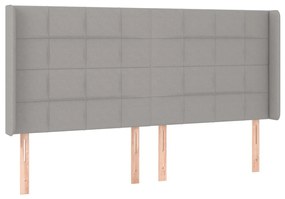 Letto a Molle Materasso e LED Grigio Chiaro 160x200 cm Tessuto