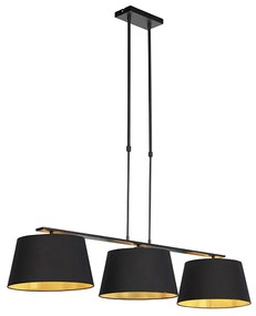 Lampada a sospensione paralumi nero oro 32 cm - COMBI 3 Deluxe