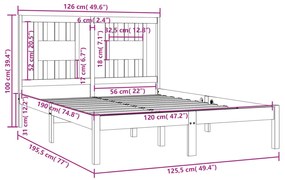 Giroletto in Legno Massello 120x190 cm Small Double