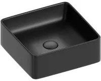 Lavabo d'appoggio quadrato in ceramica da 36x36 cm nero - Serie Nature cod 82220