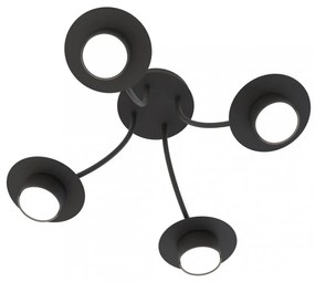 Lampada a soffitto in acciaio ENSO 4 nero da interno 4xGX53 Colore del corpo Nero