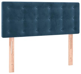 Testiera a led blu scuro 100x5x78/88 cm in velluto