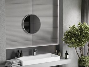 Mexen Loft specchio da bagno rotondo 50 cm, cornice inox - 9850-050-050-000-10