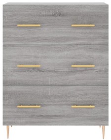 Credenza Grigio Sonoma 69,5x34x180 cm in Legno Multistrato