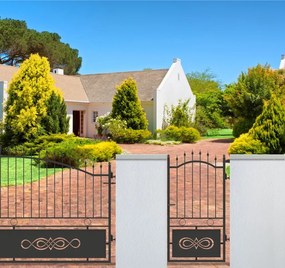 Cancello manuale battente Lavaredo in ferro, apertura a destra, L 104.5, H 180-195 cm, di colore nero