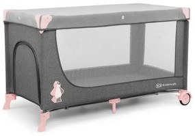 KINDERKRAFT - Lettino da viaggio JOY grigio-rosa