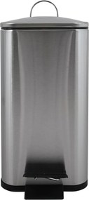 Cestino per la spazzatura color argento opaco in acciaio con pedale 5 l Erik – Spirella