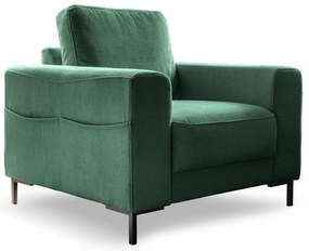 Poltrona in velluto a coste verde scuro Lofty Lilly - Miuform