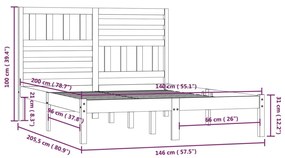 Giroletto Miele in Legno Massello di Pino 140 x 200 cm