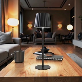 Lampada da Tavolo Ricaricabile 2.2W, IP54 CCT Dimmerabile - Nero Rigato Colore del corpo Nero