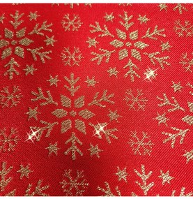 Runner da tavola natalizio rosso con fiocchi di oro Merry Christmas