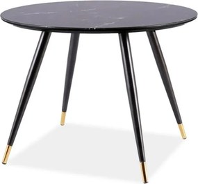 Tavolo Cyryl II rotondo effetto marmo nero - Ø100 x h76 cm