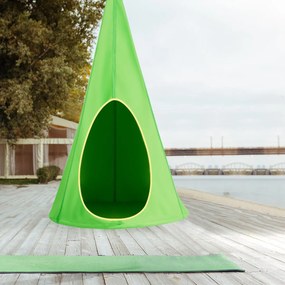 Costway Altalena amaca per bambini, Sedia amaca resistente agli strappi con 2 modalità di montaggio, Verde