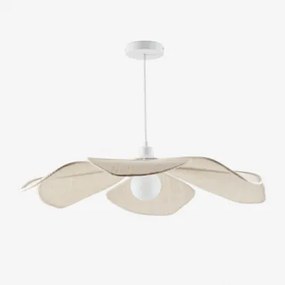 Lampada Da Soffitto Benavid In Lino Beige Crema - Sklum