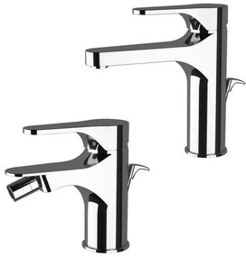 Set rubinetti lavabo alto e bidet in ottone cromo di Rubinetterie Mariani Linea Surf