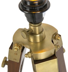 Lampada da terra in ottone con paralume grigio chiaro a treppiede 50 cm - Cortin