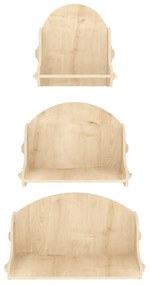 Mensole in set da 3 pezzi con decoro in rovere in colore naturale Sima - Kalune Design