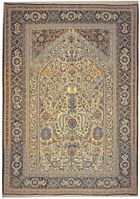 Ghom Tappeto persiano 150x210 Beige (Iran) Annodato A Mano