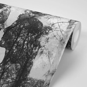 Carta da parati – Forma dell'amore in bianco e nero