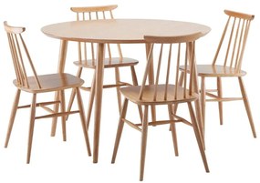 Tavolo da pranzo in rovere decorato, ø 100 cm Cloyd - Woodman