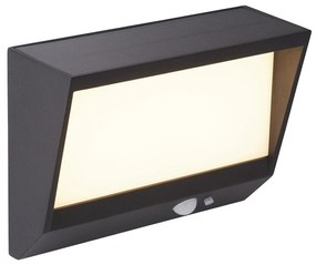 Applique Solare Alluminio Nero Policarbonato Bianco Led 2W 3000K Orizzontale