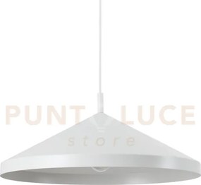 Yurta lampadario sospeso 1 luce attacco e27 bianco 50cm in metallo