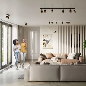 Sollux SL.1072 - Faretto NERO 4xGU10/40W/230V nero/oro