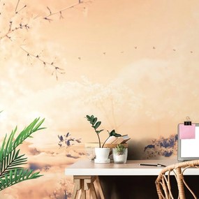 Carta da parati autoadesiva – Tra le braccia degli alberi Peach Fuzz