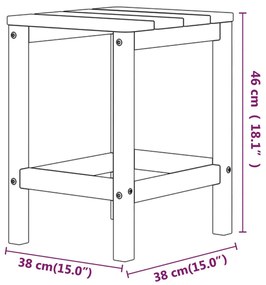 Tavolo da Giardino Adirondack Bianco 38x38x46 cm HDPE